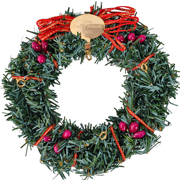 VTG 1990 Hallmark ornament wreath Little Frosty Friends Memory wreath - Picture 5 of 5